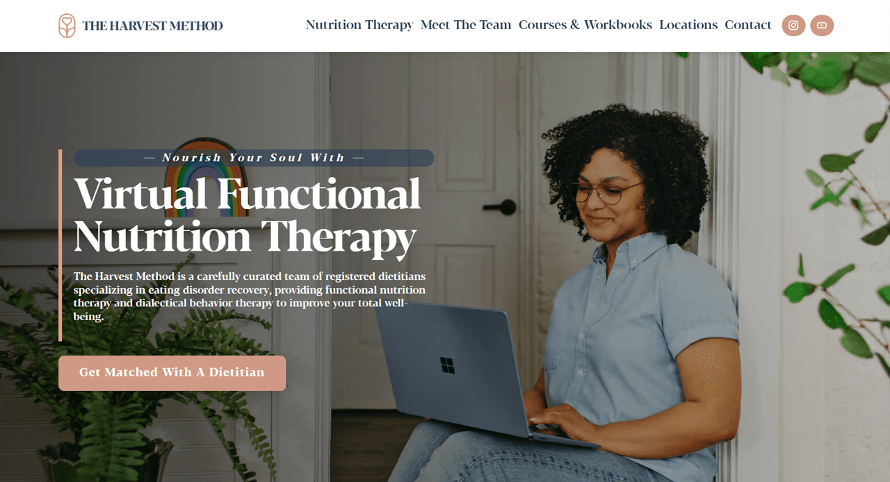 The Harvest Method desktop website view