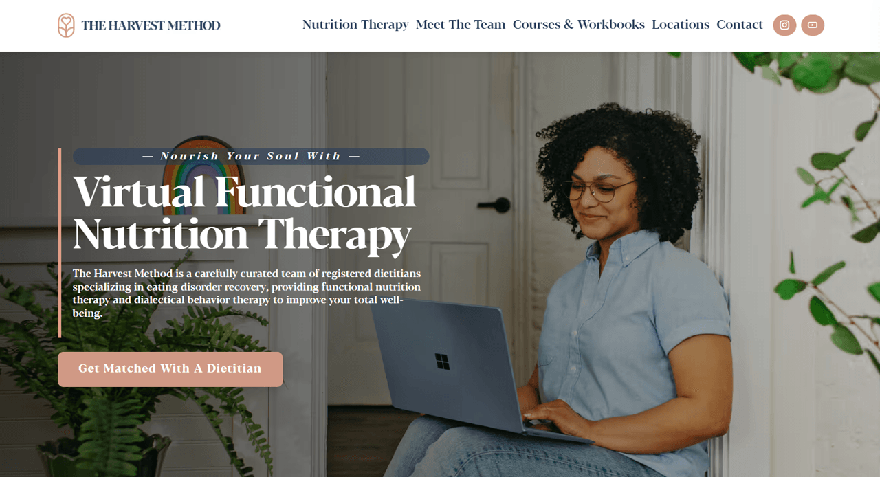 The Harvest Method desktop website view